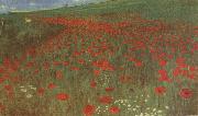 Merse, Pal Szinyei A Field of Poppies oil painting on canvas